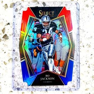 BO JACKSON DIE CUT PRIZM CARD NFL SELECT 2021 red/blue RAIDERS